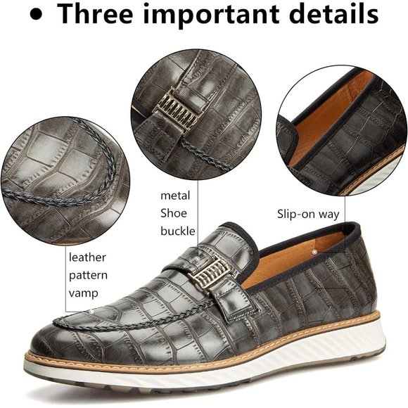 Men\'s Gray Oxford Shoes Casual Shoes for Men Casual Dress Shoes for Men main image 5